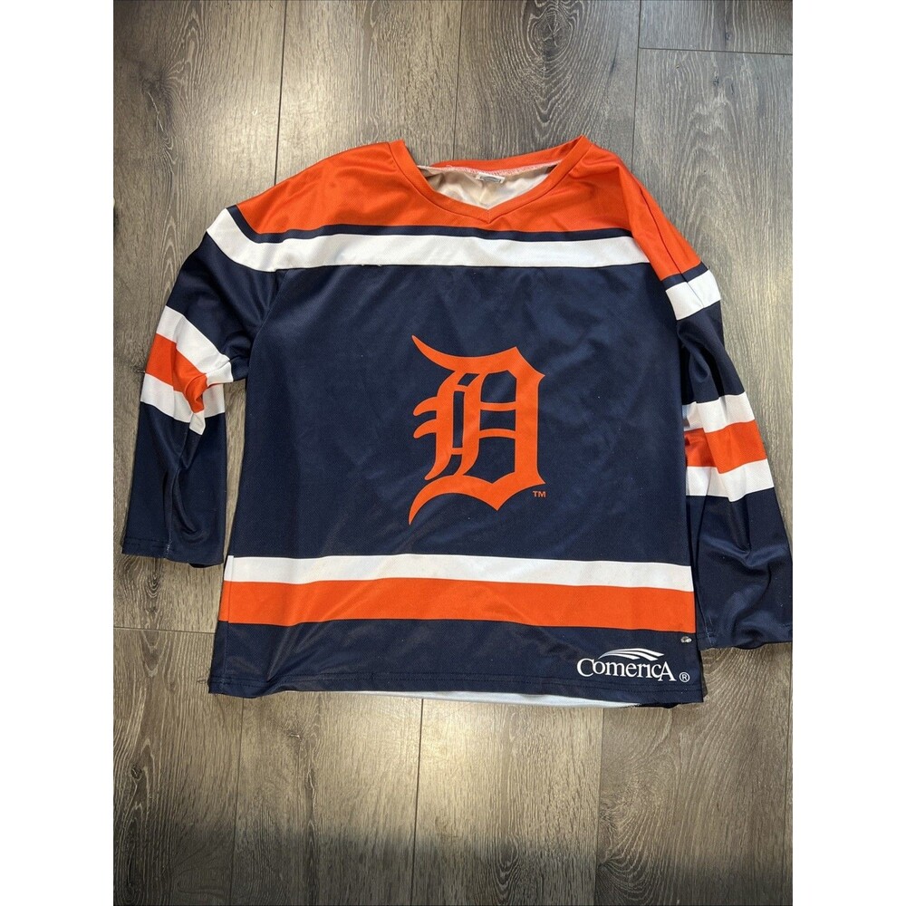 Detroit Tigers SGA Hockey Jersey SZ Youth XL 2024 MLB NHL 313 Area Code Comeric